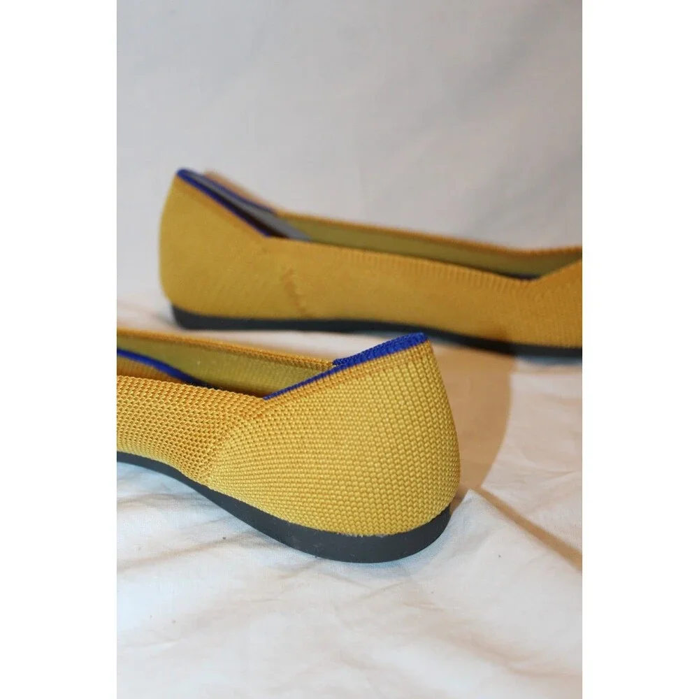Rothy’s The Point Flats Pointed Toe Shoes Women’s 7 MARIGOLD BLUE NEW